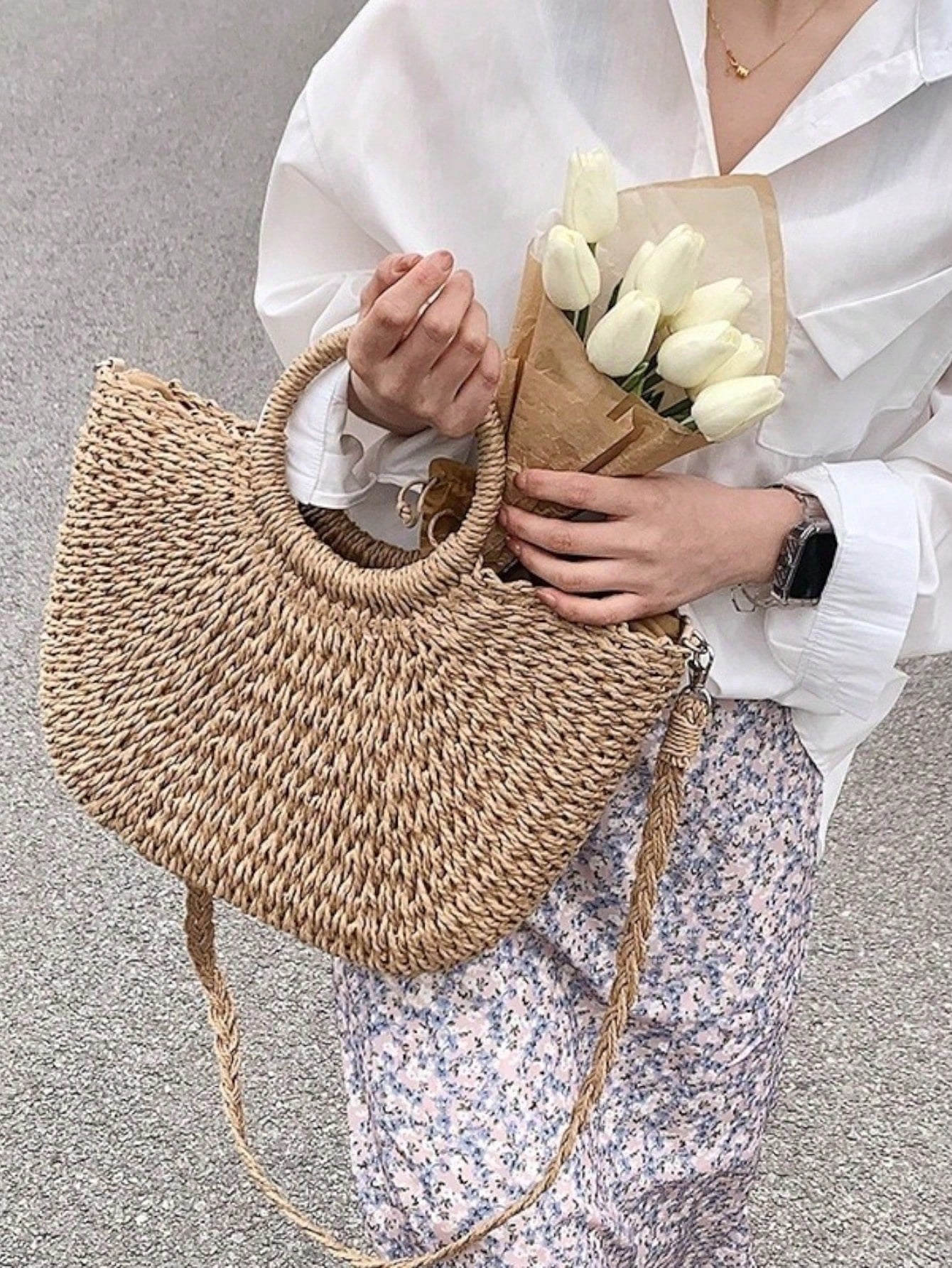 Vendedor Indicado
Baila Morena Bolsa palha grande meia lua bolsa de praia feminina de mão argola alça retirável forro de tecido fecho com cordão