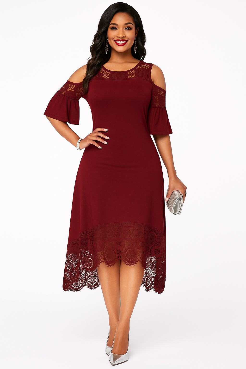 Vestido Midi com Manga Julia
