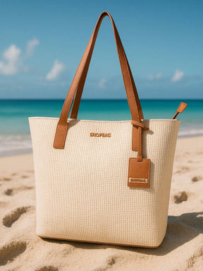 Bolsa Sacola De Praia Verão Palha Grande Piscina Shopbag