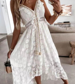 Vestido Longo de Renda Branco