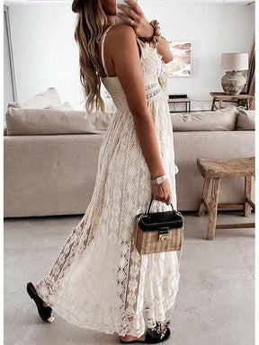 Vestido Longo de Renda Branco