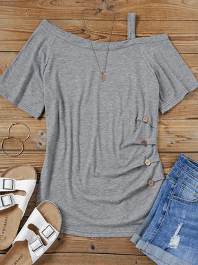 blusa casual, blusa feminina, Blusa gola redonda, Blusa de ombro, Blusa com botão, Baby look,