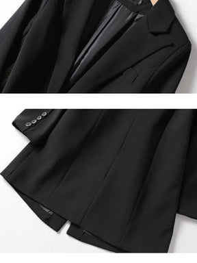 Blazer preto, blazer longo, blazer de lã batida, blazer outono inverno, blazer caramelo