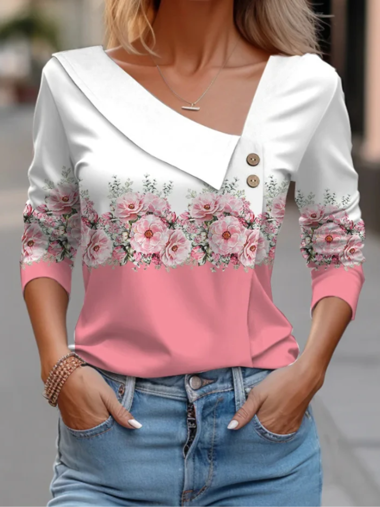 Blusa Meia Manga Floral